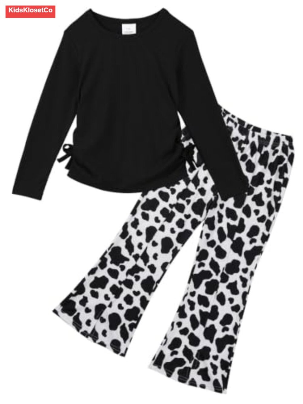 Girls 2-Piece Ribbed Top & Flare Pants Outfit Set
